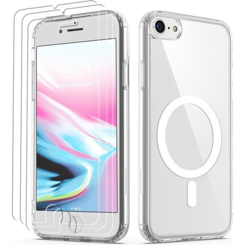 Podec - MagSafe Telefoonhoesje - Iphone SE (2022) - Inclusief 3 Screenprotectors, Magnetisch, Dun - Tweedehands