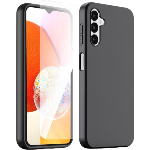 Podec Samsung Galaxy A14 - Telefoonhoesje - Anti-Shock Case met Screenprotector - Zwart