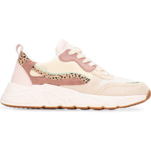 POSH by Poelman CHARLIE - Dames sneakers - Chunky zool 4 cm - Beige met combinatie