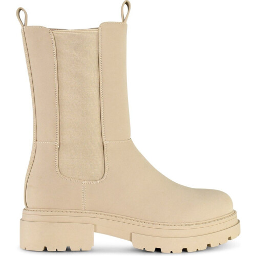 POSH by Poelman CHELLY - Chelsea Laarzen - Blokhak - Beige - Maat 39 Tweedehands