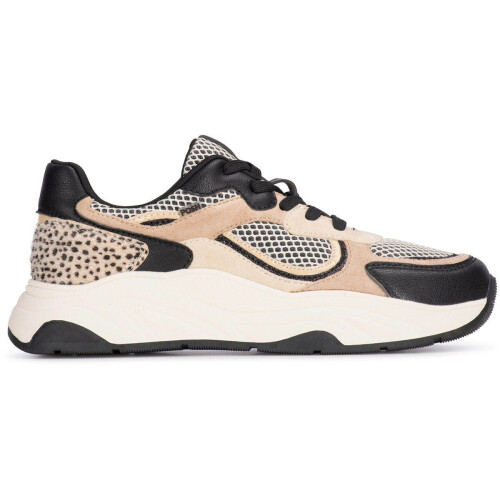 POSH by Poelman MACY - Dames Sneakers - Imitatieleer - Wit met beige