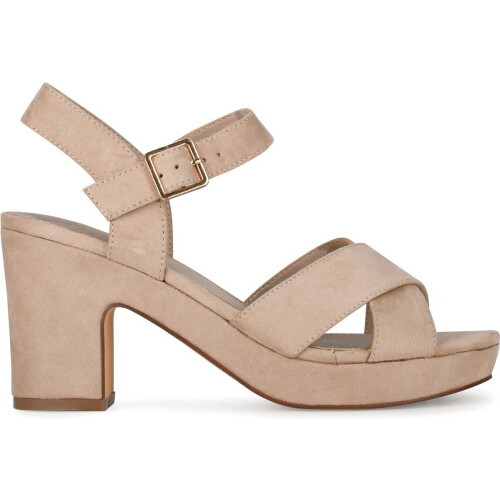 POSH by Poelman MARY - Sandalen met hak - Imitatiesuède - Beige Tweedehands