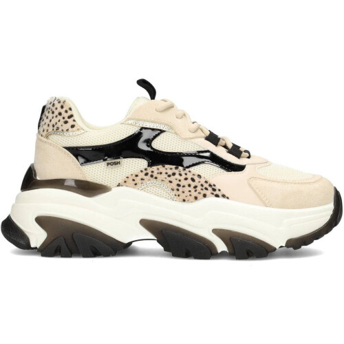 POSH by Poelman POLLY - Dames sneakers - Chunky zool 5,5 cm - Beige
