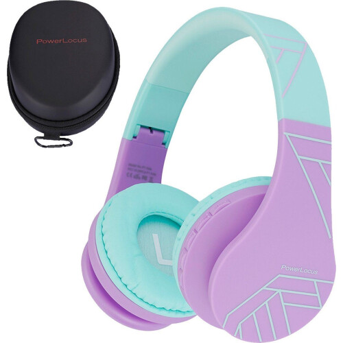PowerLocus P1 - Kinder Koptelefoon Draadloos - Veilig volume 85 dB - Paars/Teal Tweedehands