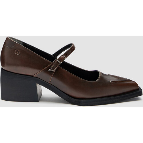 Prev dames vegan Mary Jane Schoenen Julia Sienna Bruin Tweedehands