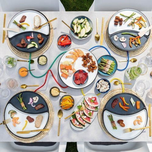 Princess 103080 - Dinner4All - Grilplaat 4 personen - Aardewerk