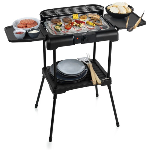 Princess 112250 - Elektrische BBQ - 2200W met zijplanken en opbergrek - Zwart Tweedehands