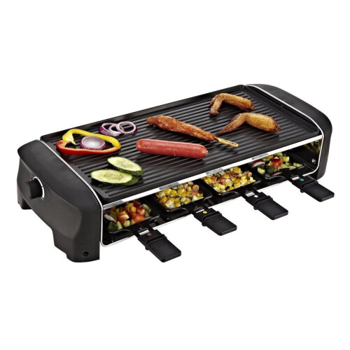 Princess 162840 - Raclette Teppanyaki Party - 8 personen - 1400W - Omkeerbare bakplaat - Zwart Tweedehands