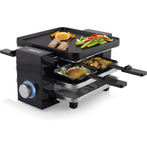 Princess 162915 - Raclette Piano Black - 4 personen - Parking deck - 700W - Zwart