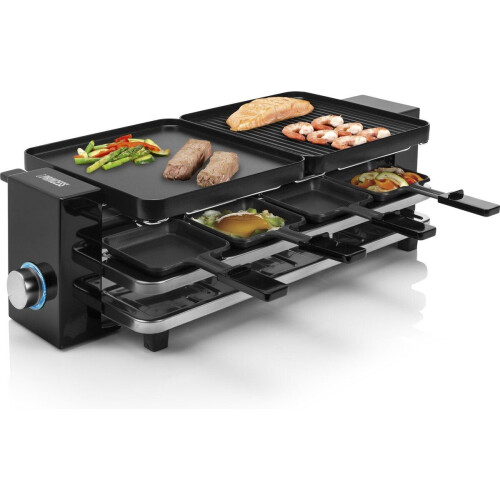 Princess 162925 - Raclette - 8 personen - Regelbare thermostaat - 1200W - Parking deck voor pannetjes - Zwart Tweedehands