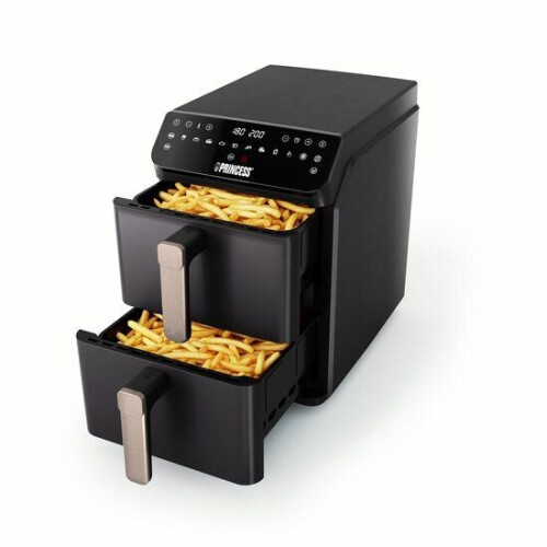 Princess 182278 - Heteluchtfriteuse - 3000W - 11,2L - 2 lades (Sync) - 11 Bakprogramma's - PFAS-vrij - Ruimtebesparend design Tweedehands
