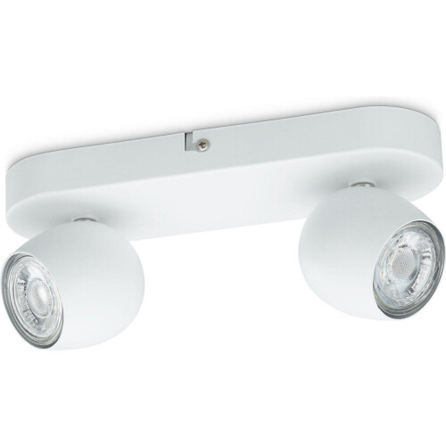 Prolight Bola - Opbouwspot - LED GU10 3W 250 lumen - Wit (2 lichtpunten)
