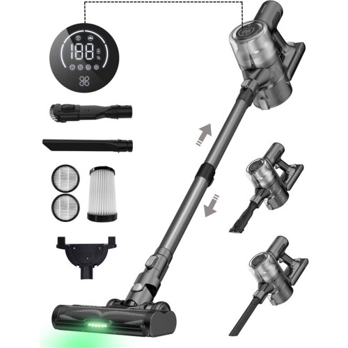 Proscenic P12 - Draadloze stofzuiger - 60 min werktijd - Grijs