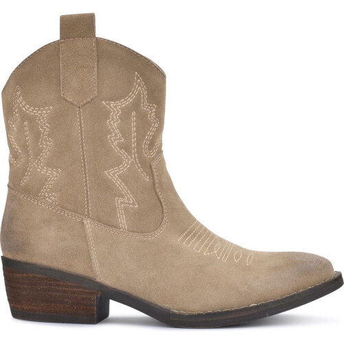 PS Poelman BILA - Dames Cowboylaarzen - Western hak 4,5 cm - Light Beige