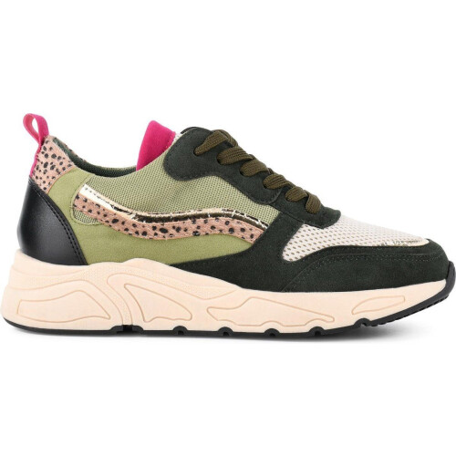 PS Poelman Carocel - Lage Sneakers - Imitatie Leren Suedè PU - Donker Groen Goud - Maat 41