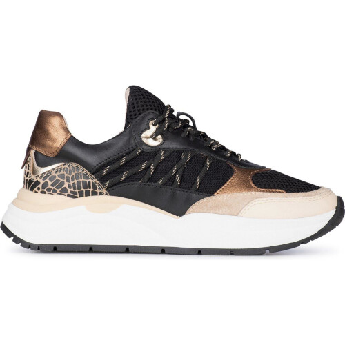 PS Poelman CHARU - Dames sneakers - Vetersluiting chunky zool 4 cm - Beige