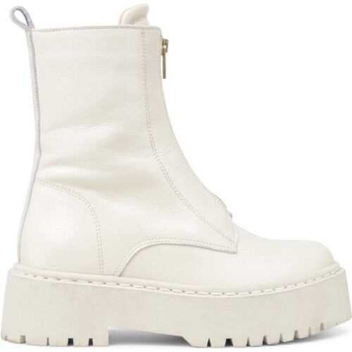 PS Poelman KIMMY - Chunky Chelsea Enkellaarzen - Gouden rits - Wit Crème Tweedehands