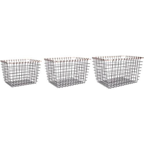 pt Accents - Mandenset - Rechthoek - 35cm 32cm 29cm - Zwart (3 stuks)