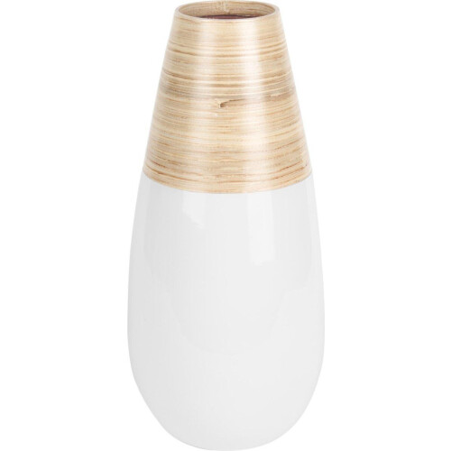 PT LIVING Drop - Decoratieve vaas - Bamboe ovaal - Wit Tweedehands