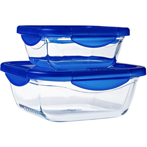 Pyrex Cook&Go - Schaal Vierkant Borosilicaatglas - 2.70 l - (2 stuks)