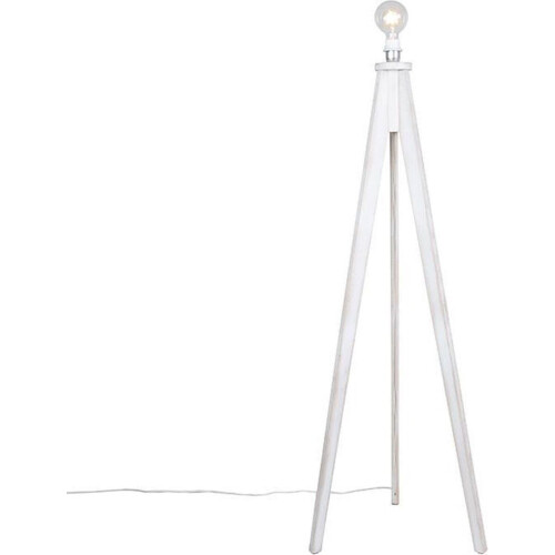 QAZQA Tripod classic - Tripod vloerlamp - 1 lichts - H 140 cm - Wit Tweedehands
