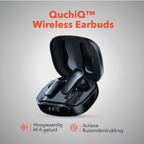 QuchiQ™ Draadloze Bluetooth Oordopjes, In-ear oortjes, Noise Cancelling ANC, Microfoon,,,,