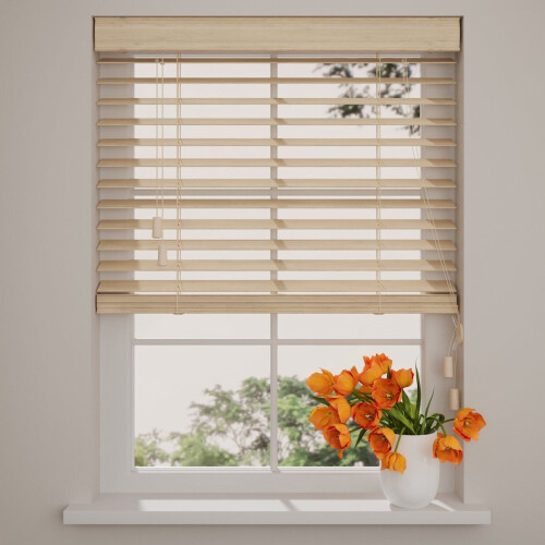 Radeco® Bamboe Houten Jaloezie - 50 mm - Licht Eiken - 75 x 240 cm