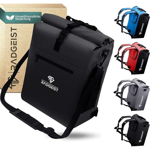 RADGEIST 3in1 - Fietstas - Waterdicht - 25L - Zwart