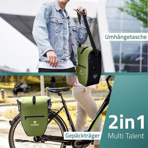 RADGEIST fietstas - bagagedrager&schoudertas - 100% waterdicht 28 liter (2 stuks) Tweedehands