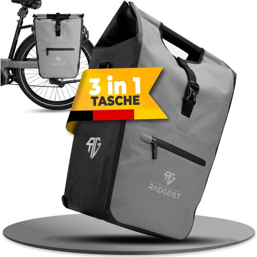 RADGEIST fietstas - bagagedrager tas - 25 liter met koeltas - zwart Tweedehands