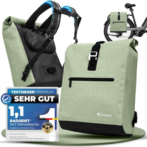 RADGEIST fietstas voor bagagedrager I fietstas&rugzak I fietstas voor dames&heren I schoudertas