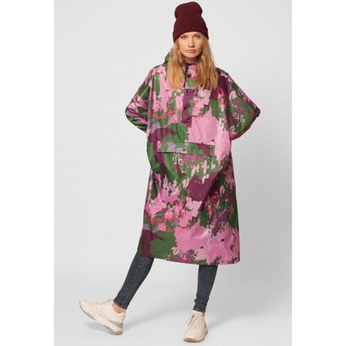 Rainkiss mannen vegan Poncho Digi Spring Camo Roze Tweedehands