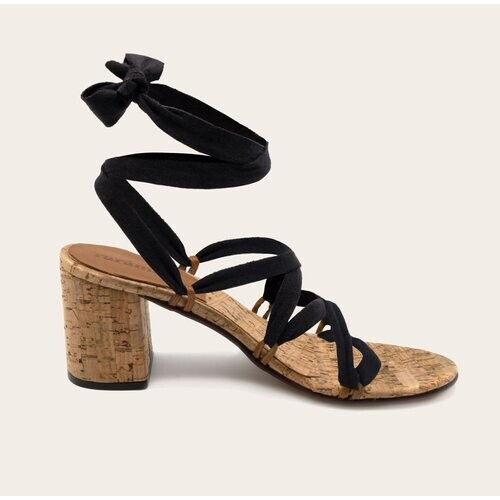 Rarámuri dames vegan Sandalen Camila Kurk Zwart Tweedehands