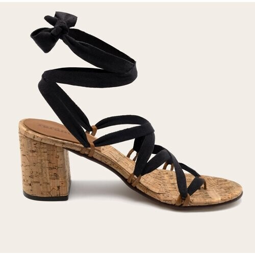 Rarámuri dames vegan Sandalen Camila+ Kurk Zwart Tweedehands