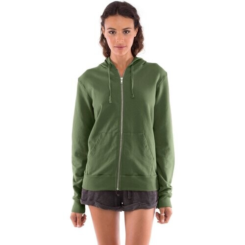 RAVENS VIEW IBIZA dames vegan Hoodie Met Rits Vedra Bosgroen Tweedehands