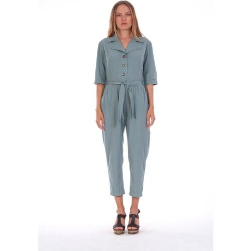 RAVENS VIEW IBIZA dames vegan Jumpsuit Chic Mono Chinois Groen Tweedehands