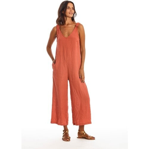 RAVENS VIEW IBIZA dames vegan Jumpsuit Menorca Aarde Rood Tweedehands