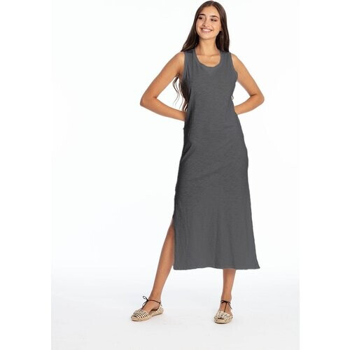 RAVENS VIEW IBIZA dames vegan Maxi Jurk Mouwloos Mia Lava Blauw Tweedehands