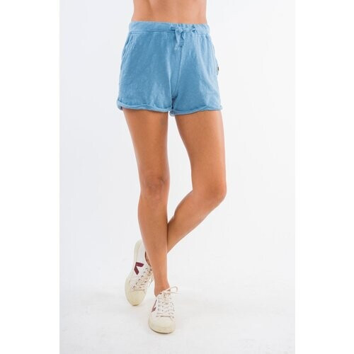 RAVENS VIEW IBIZA dames vegan Minishort Sunset Faded Denim Blauw Tweedehands