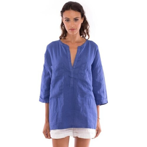 RAVENS VIEW IBIZA dames vegan Overhemd Ebba Klein Blauw Tweedehands