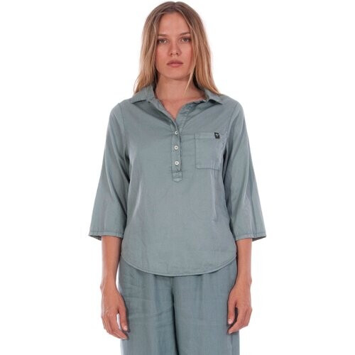 RAVENS VIEW IBIZA dames vegan Overhemd Ilona Chinois Groen Tweedehands