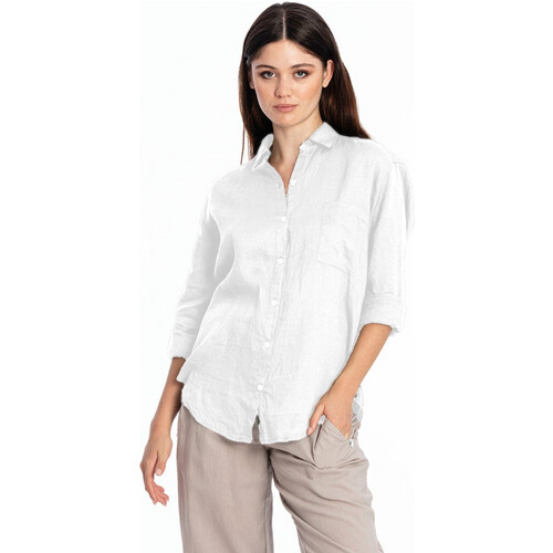 RAVENS VIEW IBIZA dames vegan Overhemd Monet Wit Tweedehands