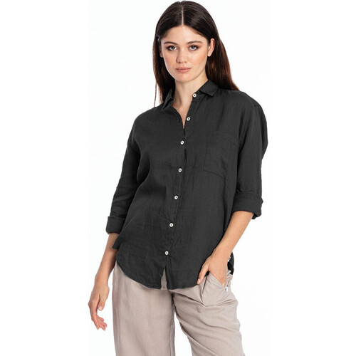 RAVENS VIEW IBIZA dames vegan Overhemd Monet Zwart Tweedehands