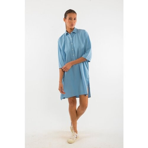 RAVENS VIEW IBIZA dames vegan Overhemdjurk Isla Faded Denim Blauw Tweedehands