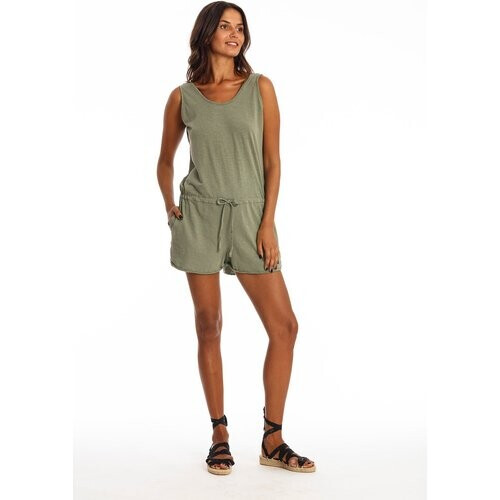 RAVENS VIEW IBIZA dames vegan Playsuit Nina Kaki Groen Tweedehands