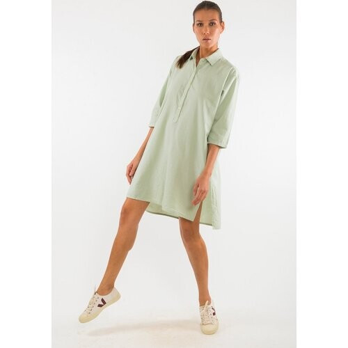 RAVENS VIEW IBIZA dames vegan Shirtjurk Isla Light Aloe Groen Tweedehands