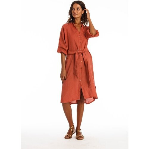 RAVENS VIEW IBIZA dames vegan Shirtjurk Mei Earth Rood Tweedehands