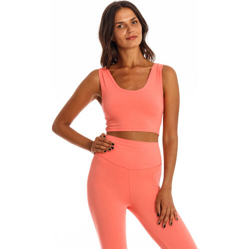 RAVENS VIEW IBIZA dames vegan Yoga Top Koraal Roze Tweedehands
