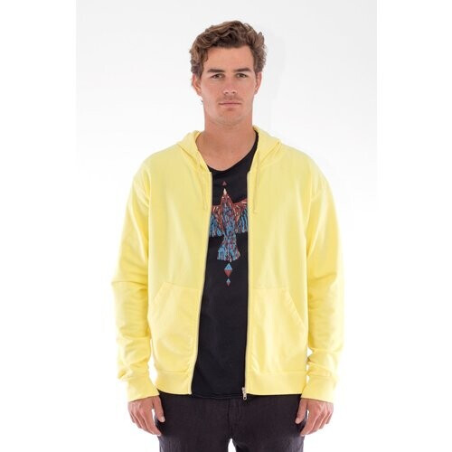 RAVENS VIEW IBIZA mannen vegan Hoodie Met Rits Ibiza Limoengeel Tweedehands