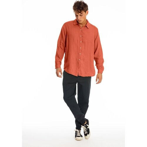 RAVENS VIEW IBIZA mannen vegan Overhemd Alain Earth Rood Tweedehands